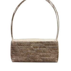 Elegant Gold/ Silver Beaded Evening Bag. Satin lining.